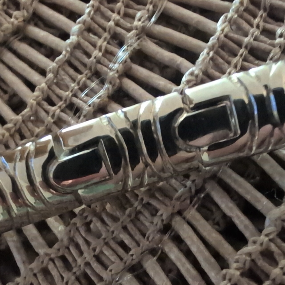 Vtg 925 Solid Square Link Bracelet - image 1